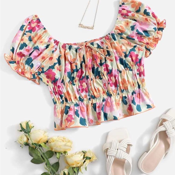 SHEIN Tops - Floral Multicolor Women's Top